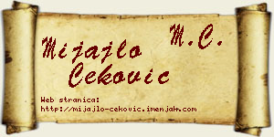 Mijajlo Čeković vizit kartica